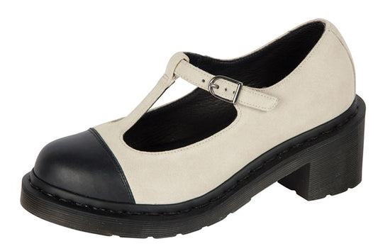 AGGY T BAR BLACK+PORCELAIN DANIO/HI SUEDE WP MARY JANE SHOE