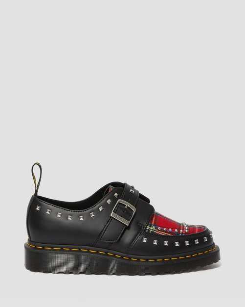 RAMSEY MONK BLACK+RED STEWART SMOOTH+TARTAN SHOE