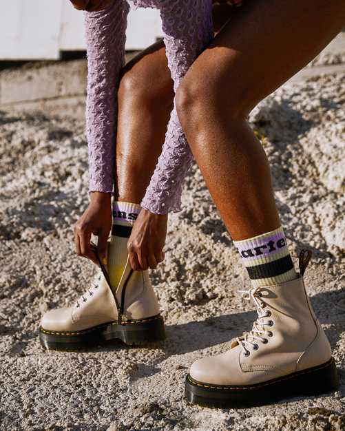 JADON lll PISA parchment LEATHER PLATFORM BOOTS