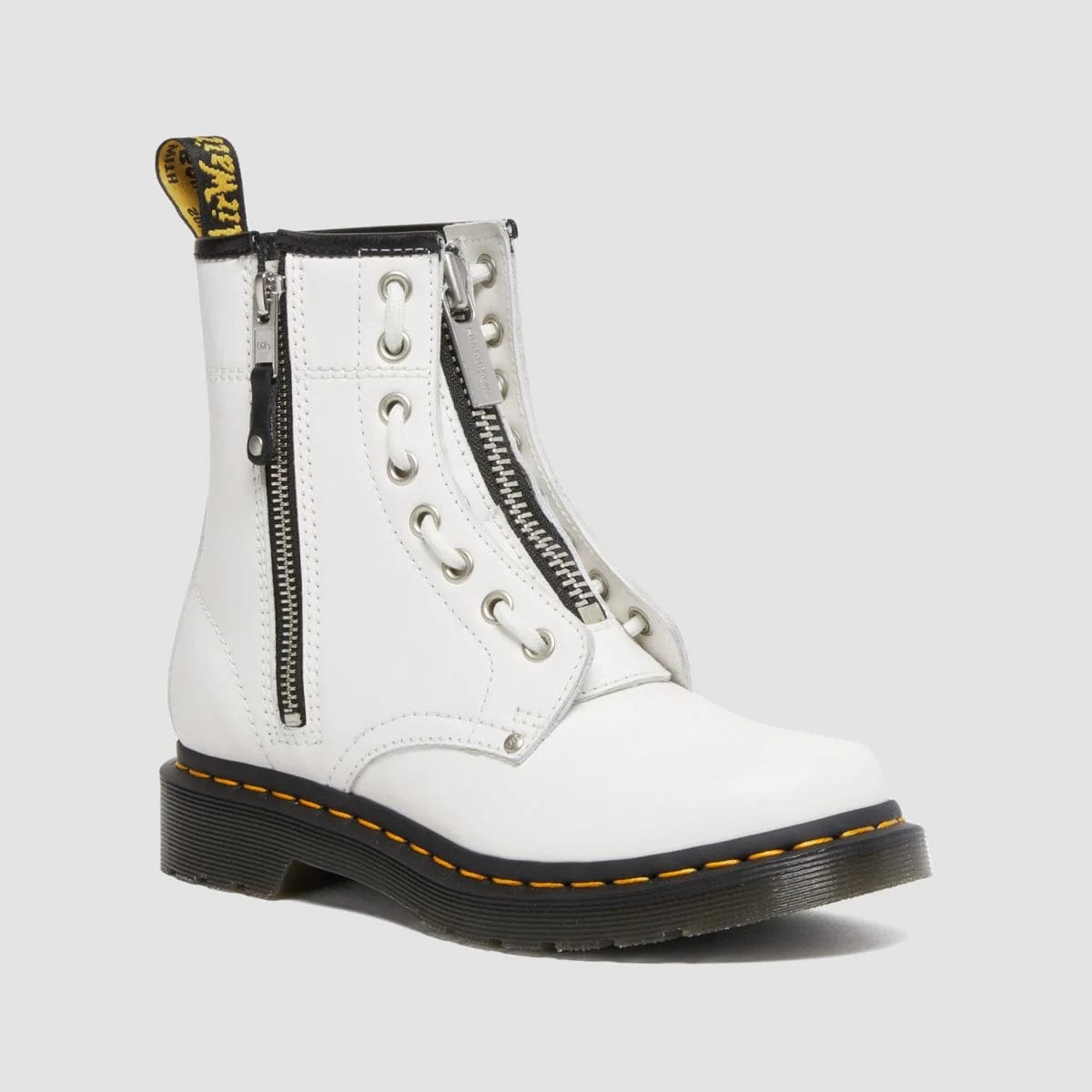 1460 Twin Zip White Sendal Boots – Posers Hollywood 1460 Twin Zip White Sendal Boots – Posers Hollywood