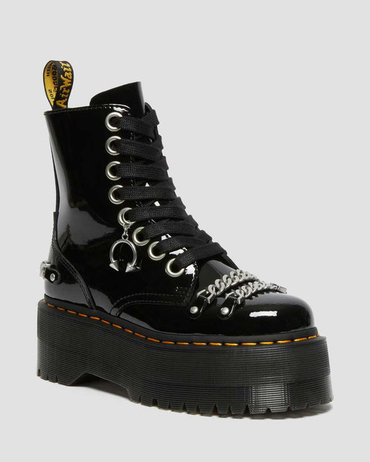 JADON MAX CHAIN PATENT LEATHER PLATFORM BOOTS