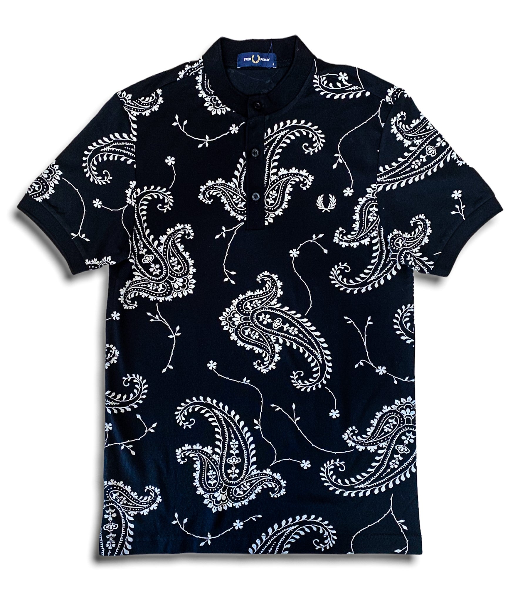 Paisley Print Henley Polo