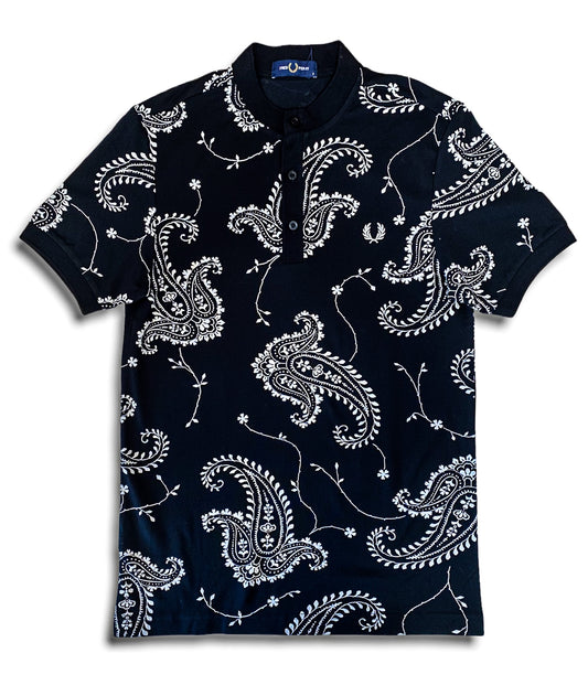 Paisley Print Henley Polo