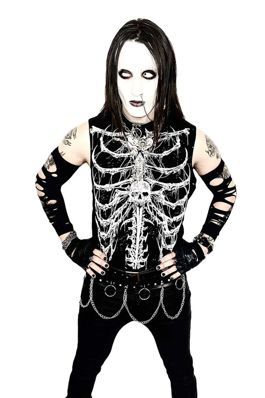 Lip Service Dead Inside Rib Cage Sleeveless T-shirt