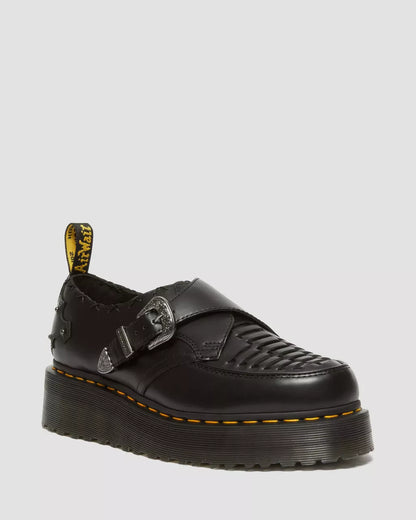 Ramsey Woven Smooth Leather Platform Creepers
