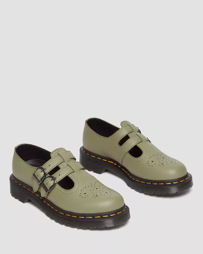 8065 Olive Mute Virginia Leather Mary Jane Shoes