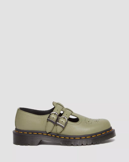 8065 Olive Mute Virginia Leather Mary Jane Shoes