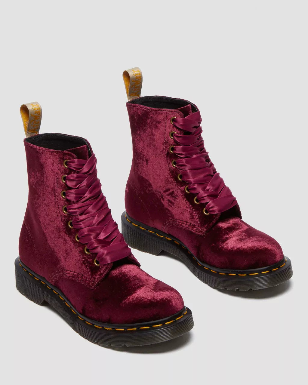 Vegan 1460 Velvet Lace Up Boots