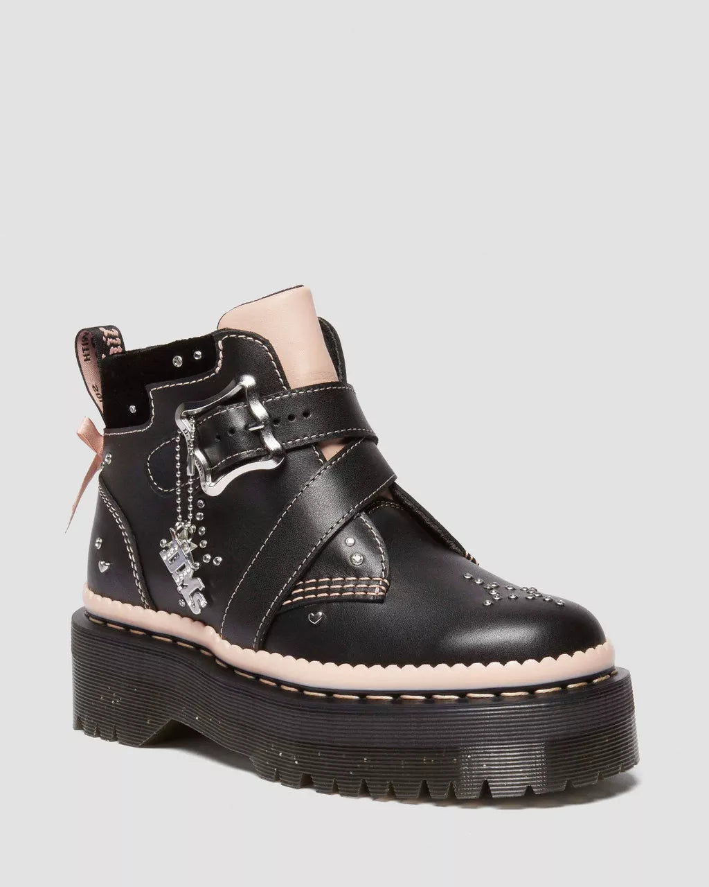 Caitie Leather Buckle Platform Boots