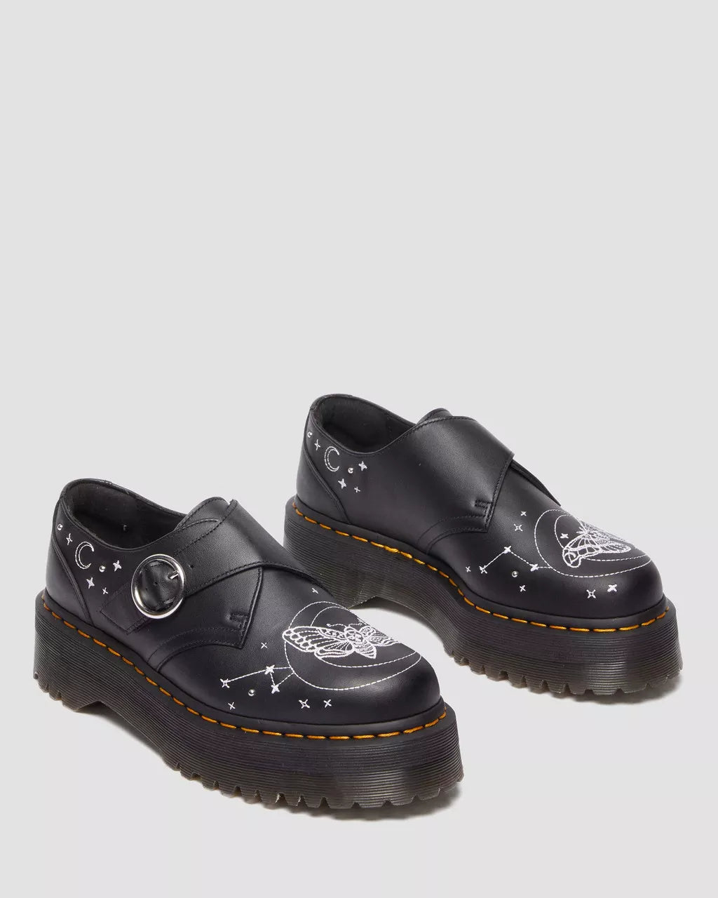 Monk Celestial Moth Leather Platform Shoes