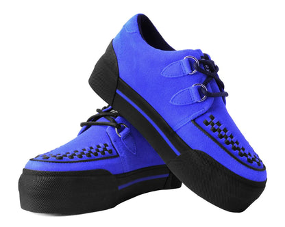 T.U.K.Cobalt Blue Suede Platform Creeper Sneaker