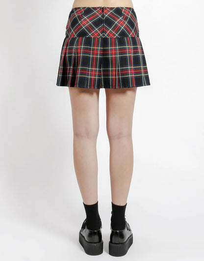 Tripp NYC PLEATED SKIRT BLACK PLAID