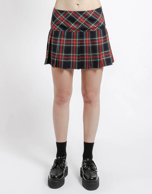 Tripp NYC PLEATED SKIRT BLACK PLAID