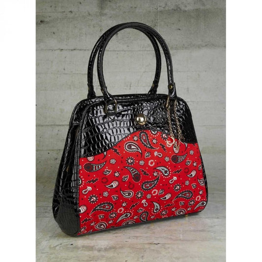 Amy Winehouse Fire Red Printed Paisley Bag