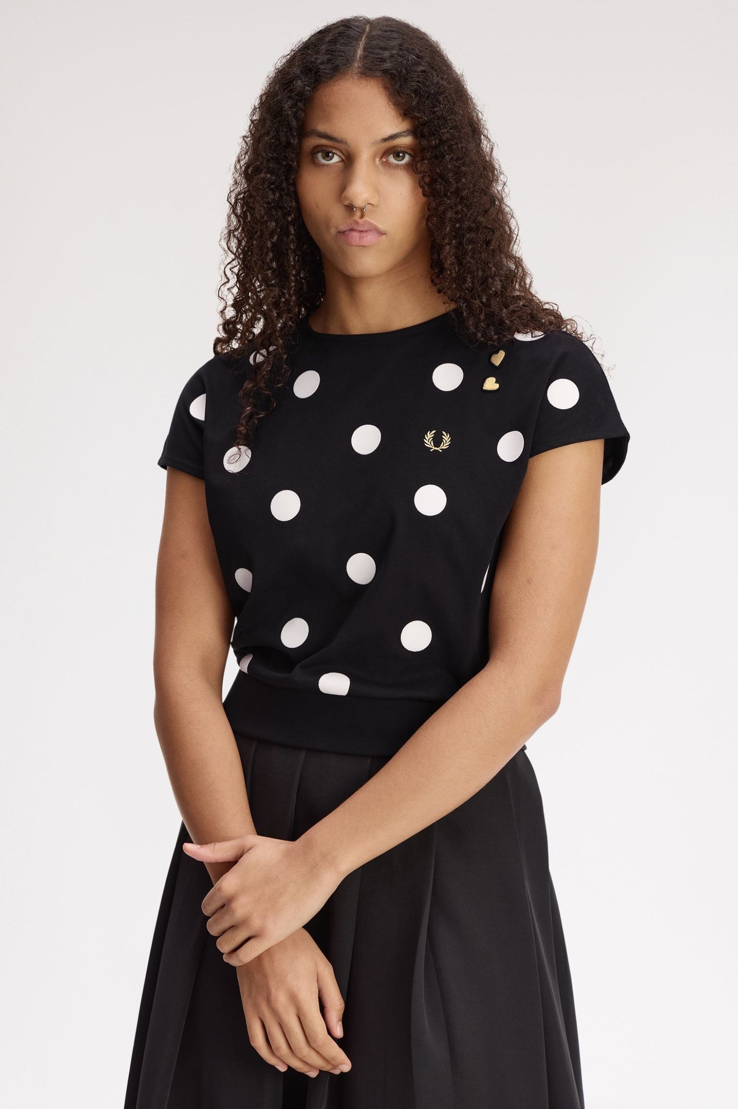 Amy Winehouse Flocked Polka Dot Top
