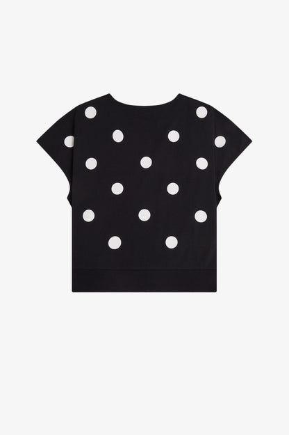 Amy Winehouse Flocked Polka Dot Top