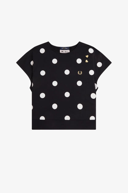 Amy Winehouse Flocked Polka Dot Top