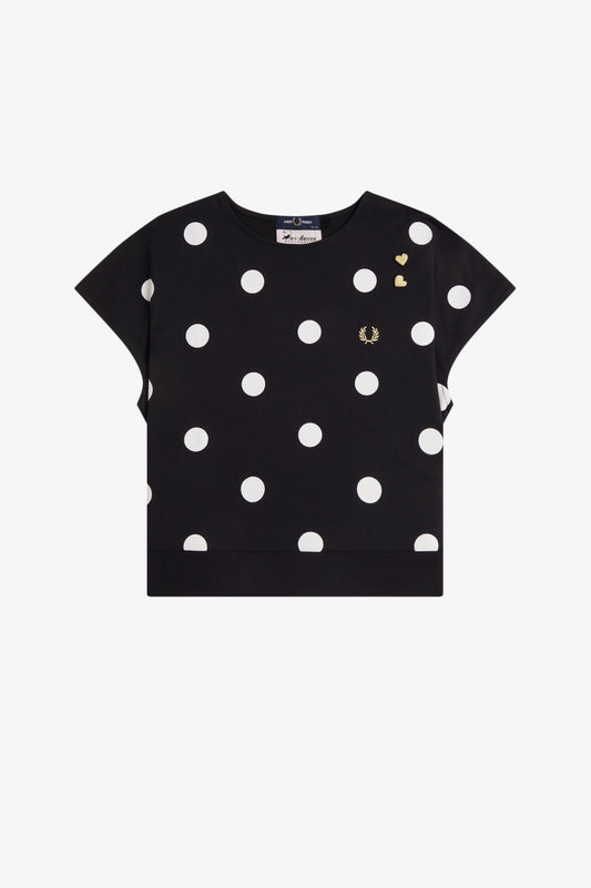 Amy Winehouse Flocked Polka Dot Top