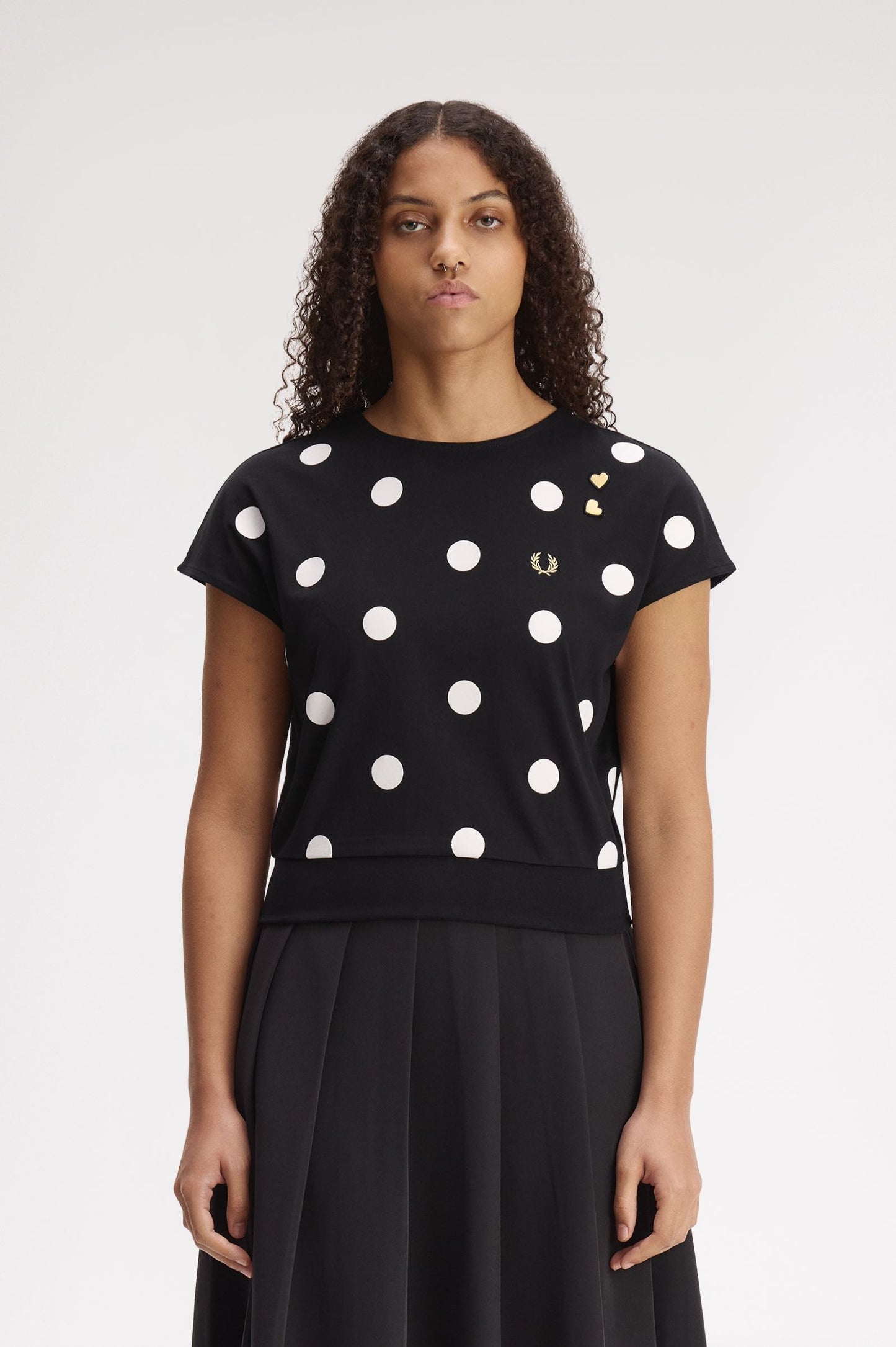 Amy Winehouse Flocked Polka Dot Top