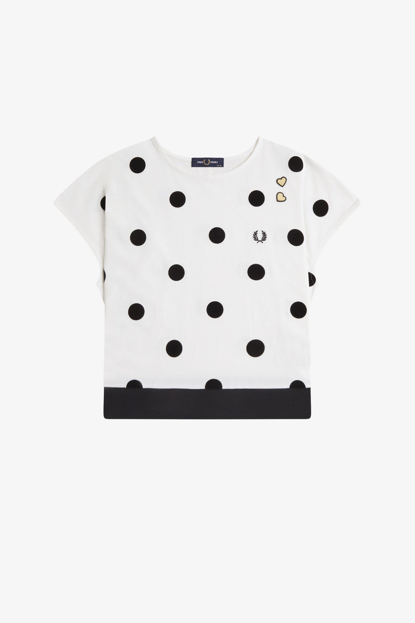 Amy Winehouse Flocked Polka Dot Top White