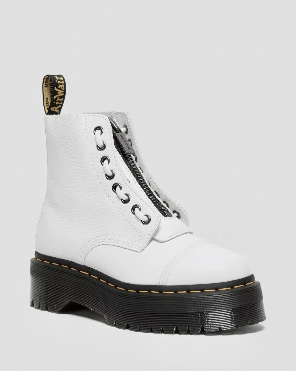 sinclair leather platform boots white