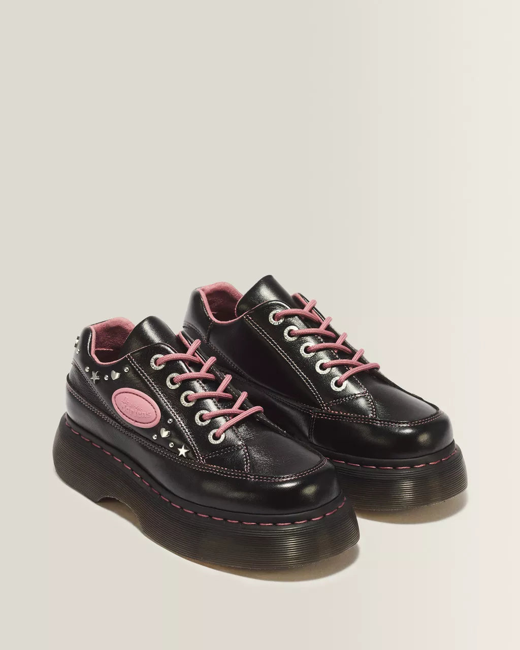 Buzz 5 Eye Hearts & Stars Milled Gloss Leather Shoes
