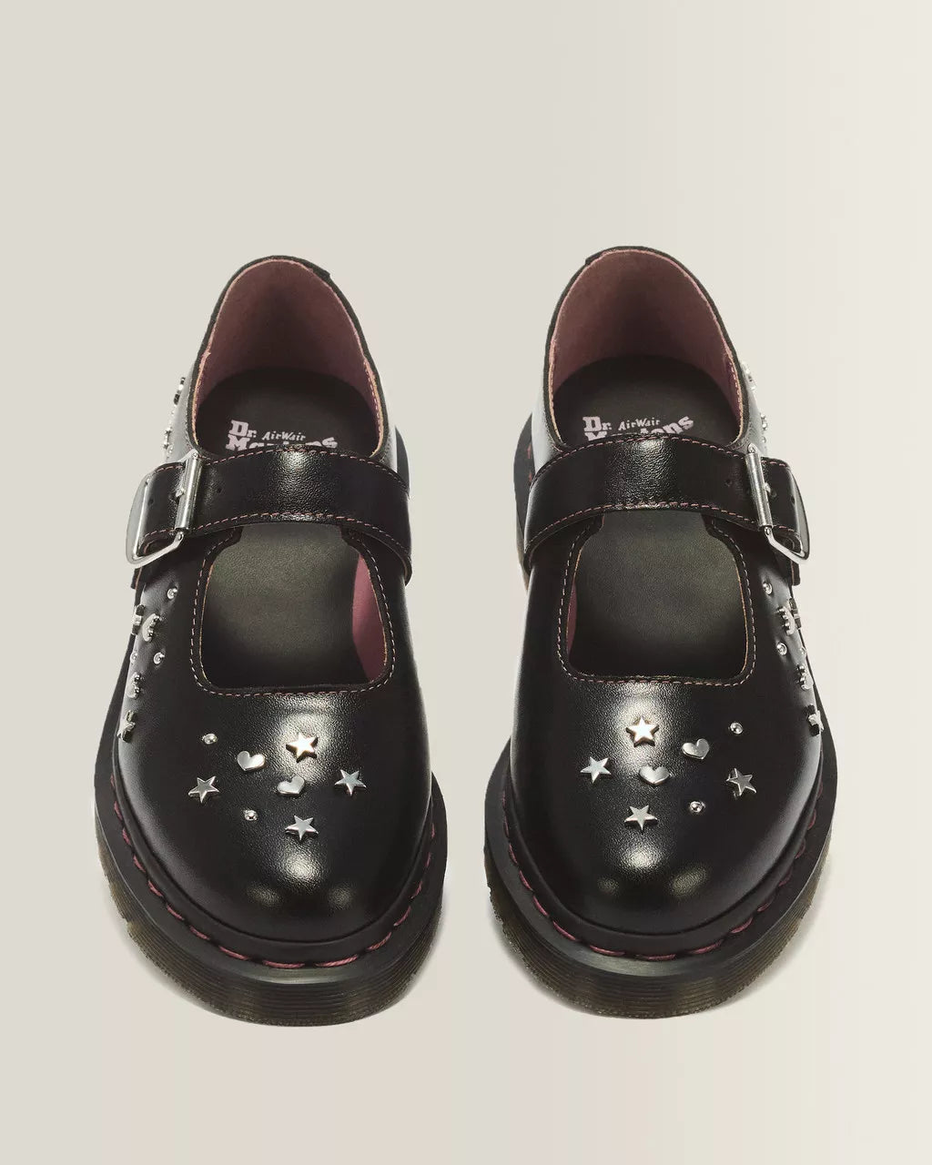 Mariel II Hearts & Stars Milled Gloss Leather Mary Jane Shoes