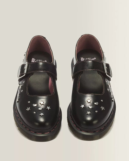 Mariel II Hearts & Stars Milled Gloss Leather Mary Jane Shoes