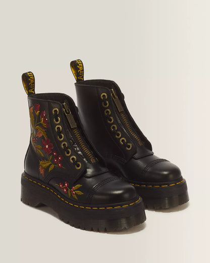 Sinclair Floral Wanama Leather Lace Up Boots