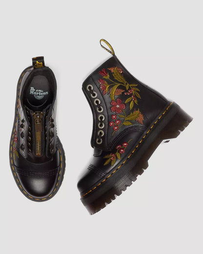 Sinclair Floral Wanama Leather Lace Up Boots
