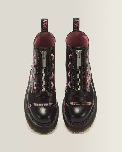 Sinclair Hearts & Stars 8 Eye Milled Gloss Leather Platform Boots