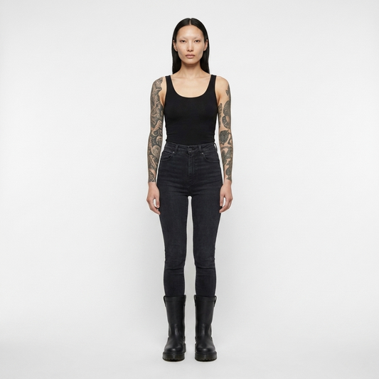 Anistone pull on black boots