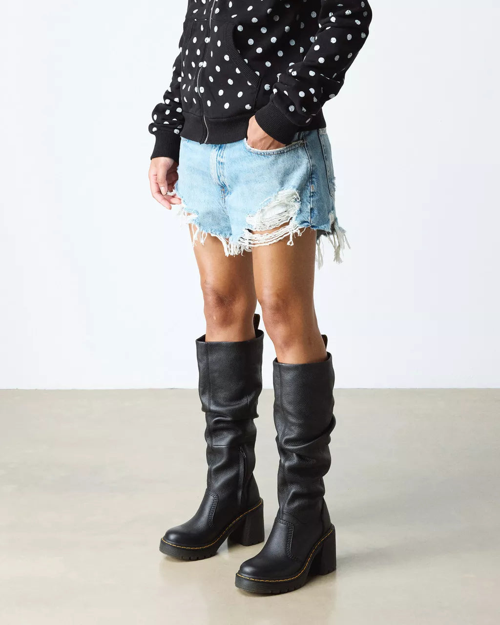 Kasey Virginia Leather Tall Heeled Boots