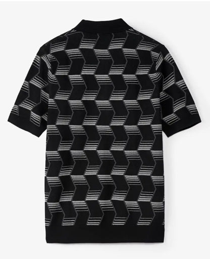 Fred Perry Chevron Stripe Knitted Polo Shirt