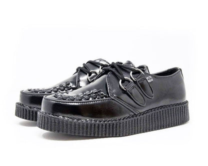 T.U.K Black Leather Viva II Low Creeper