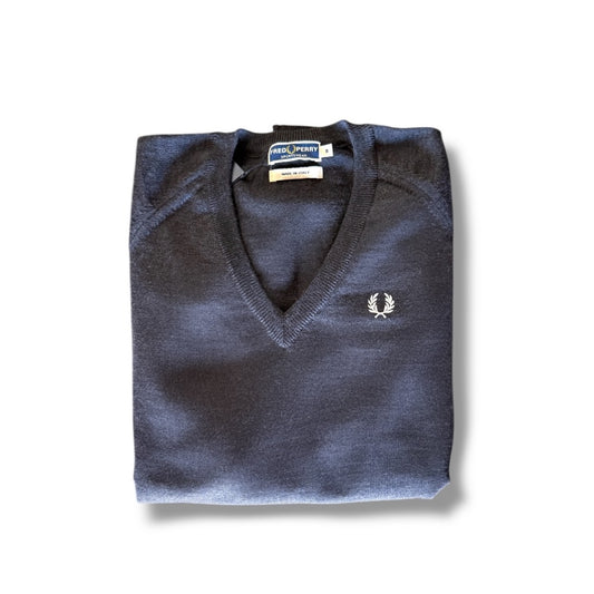 Fred Perry Classic V-Neck Sweater (charcoal marble)