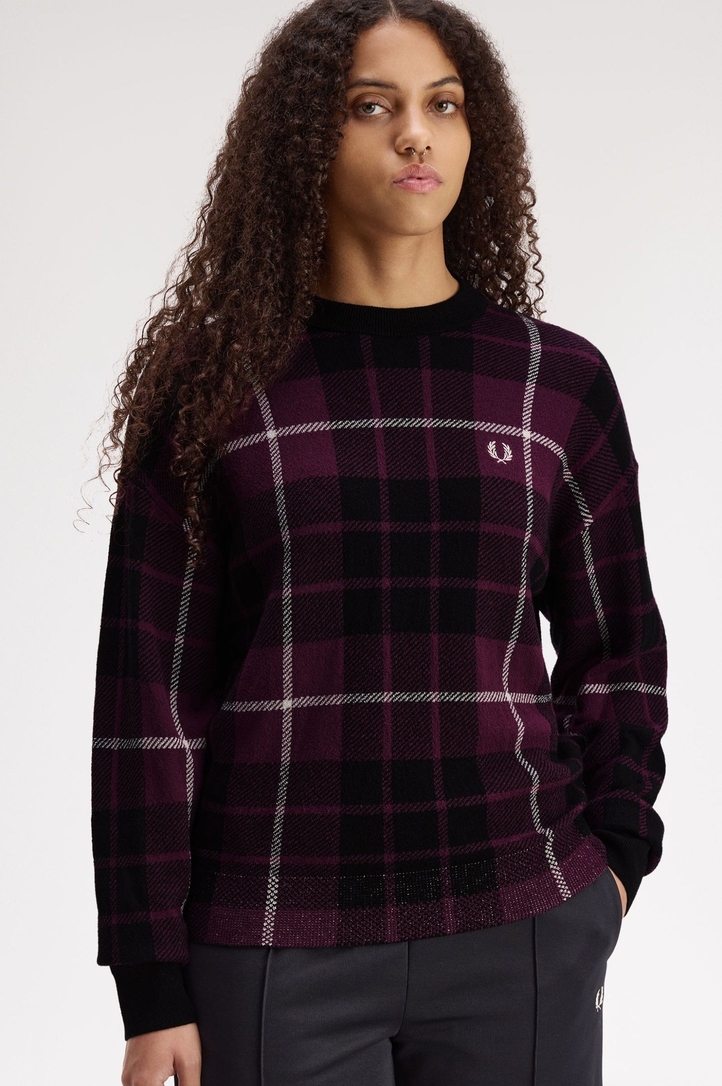 Fred Perry Bouclé Tartan Jumper