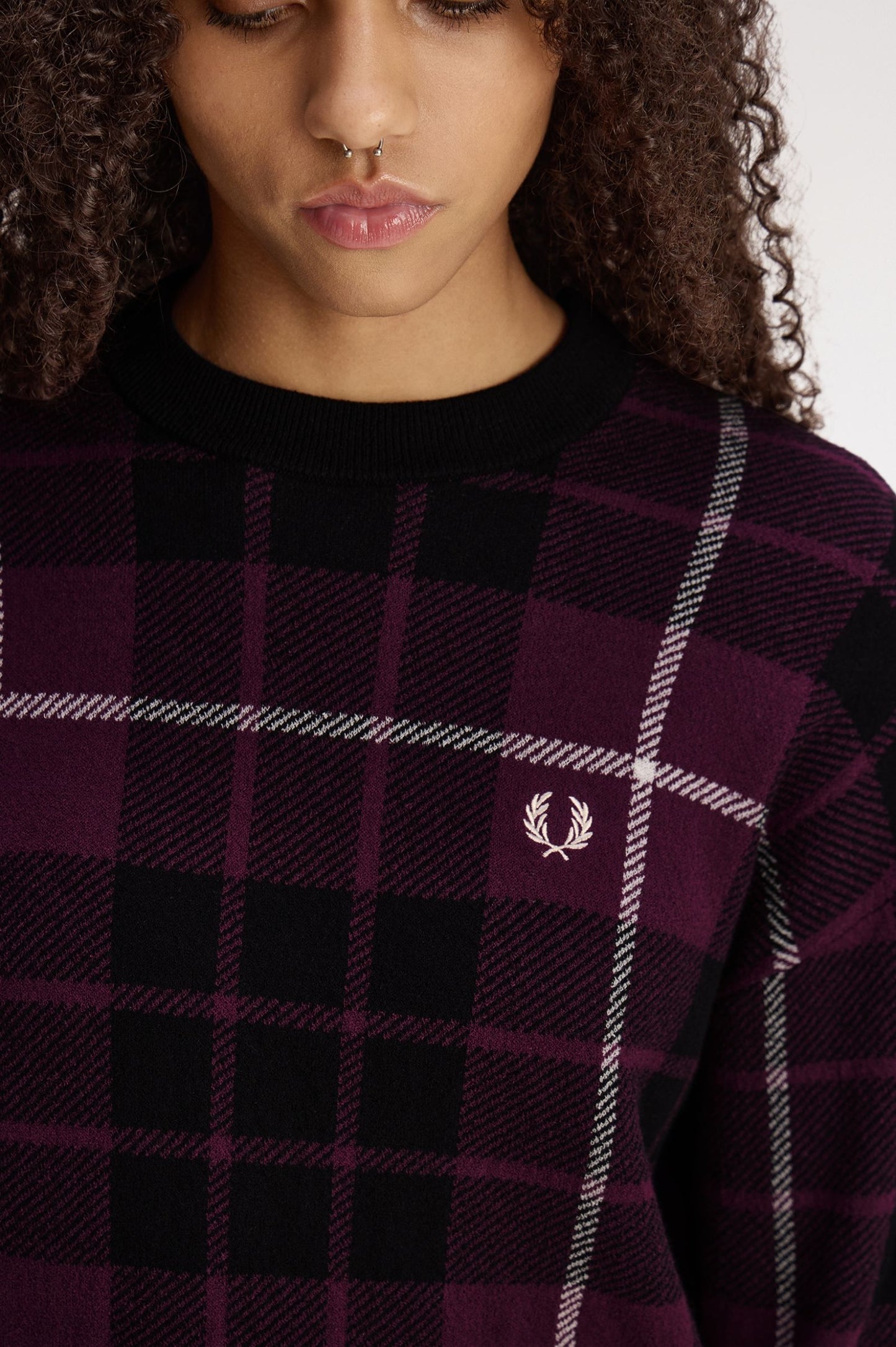 Fred Perry Bouclé Tartan Jumper