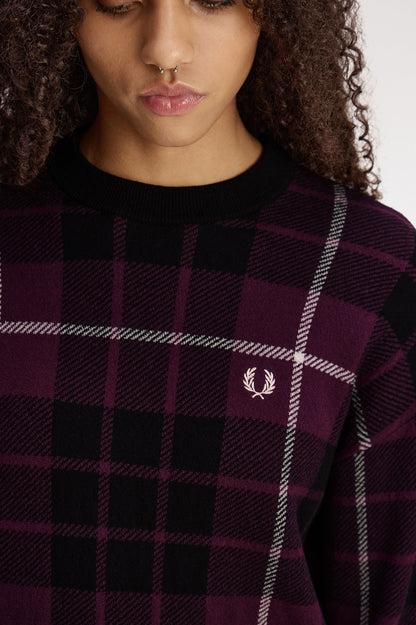 Fred Perry Bouclé Tartan Jumper