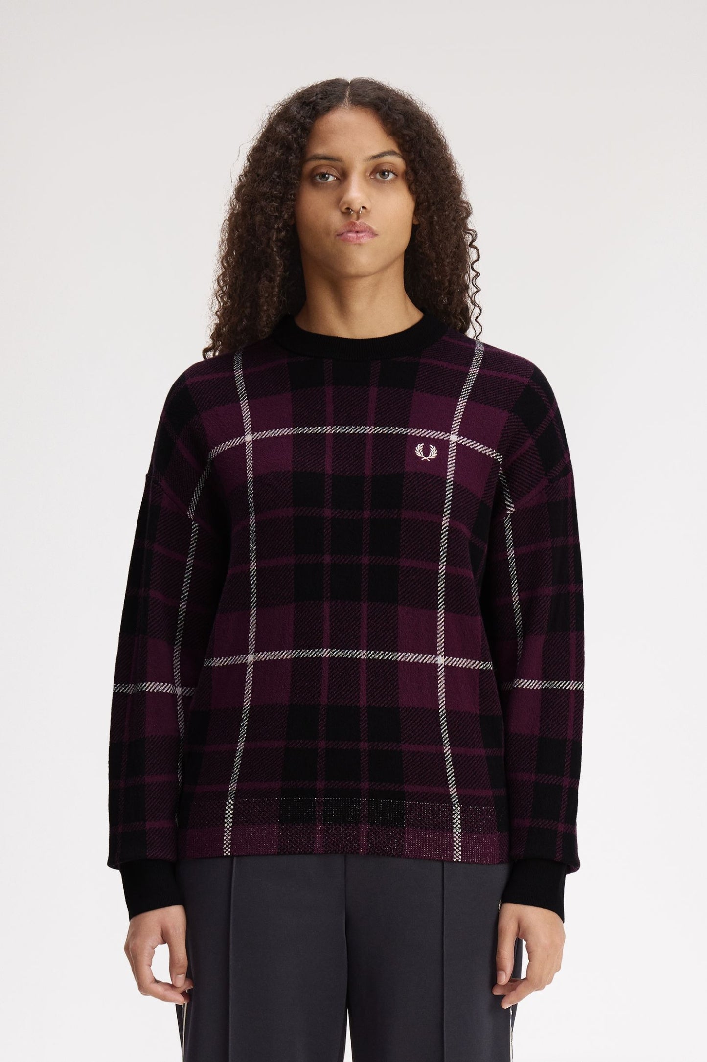 Fred Perry Bouclé Tartan Jumper