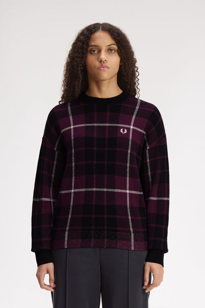 Fred Perry Bouclé Tartan Jumper