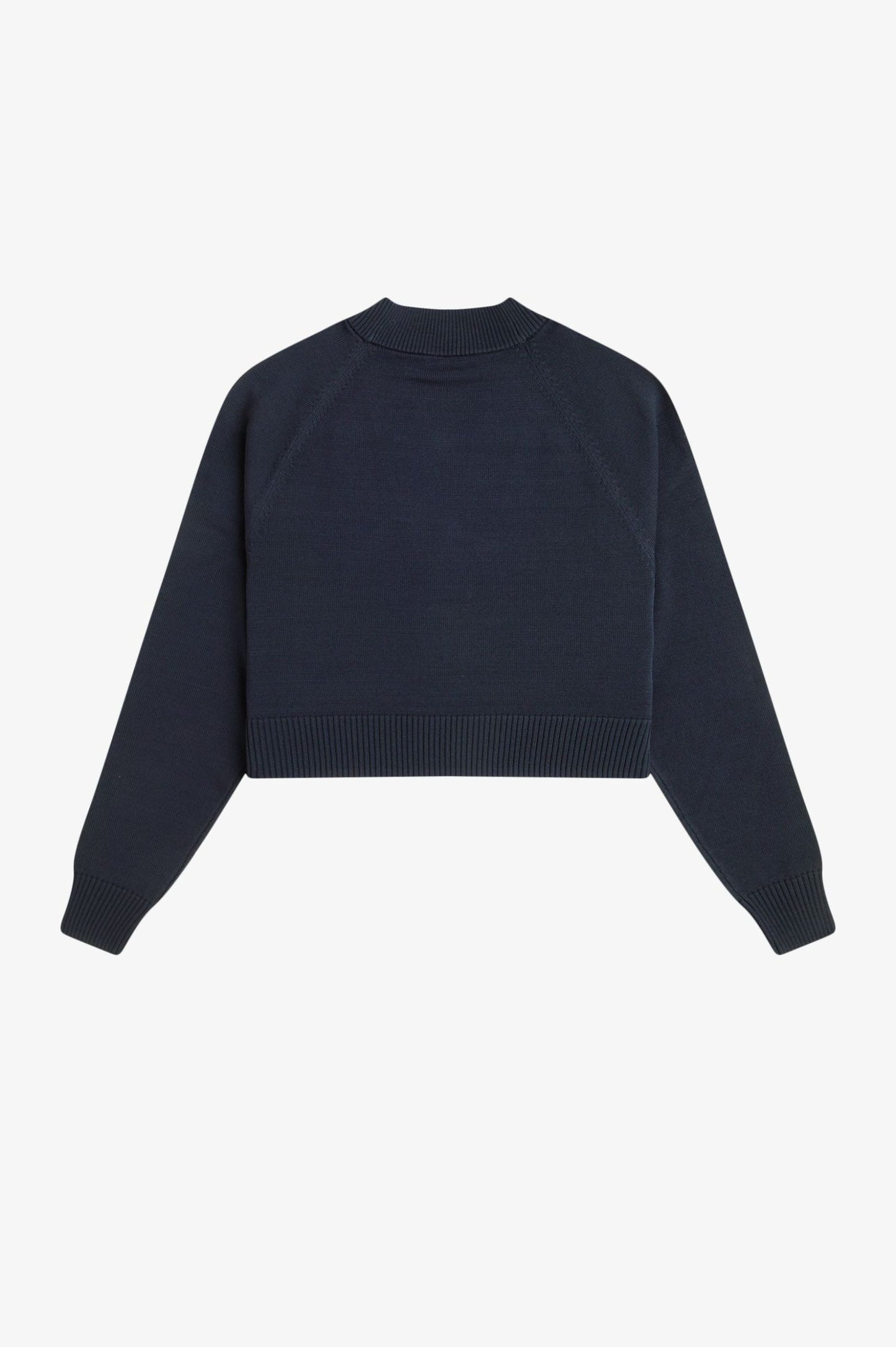Navy blue sweater on a light gray background