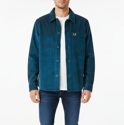Blue denim shirt on a white background