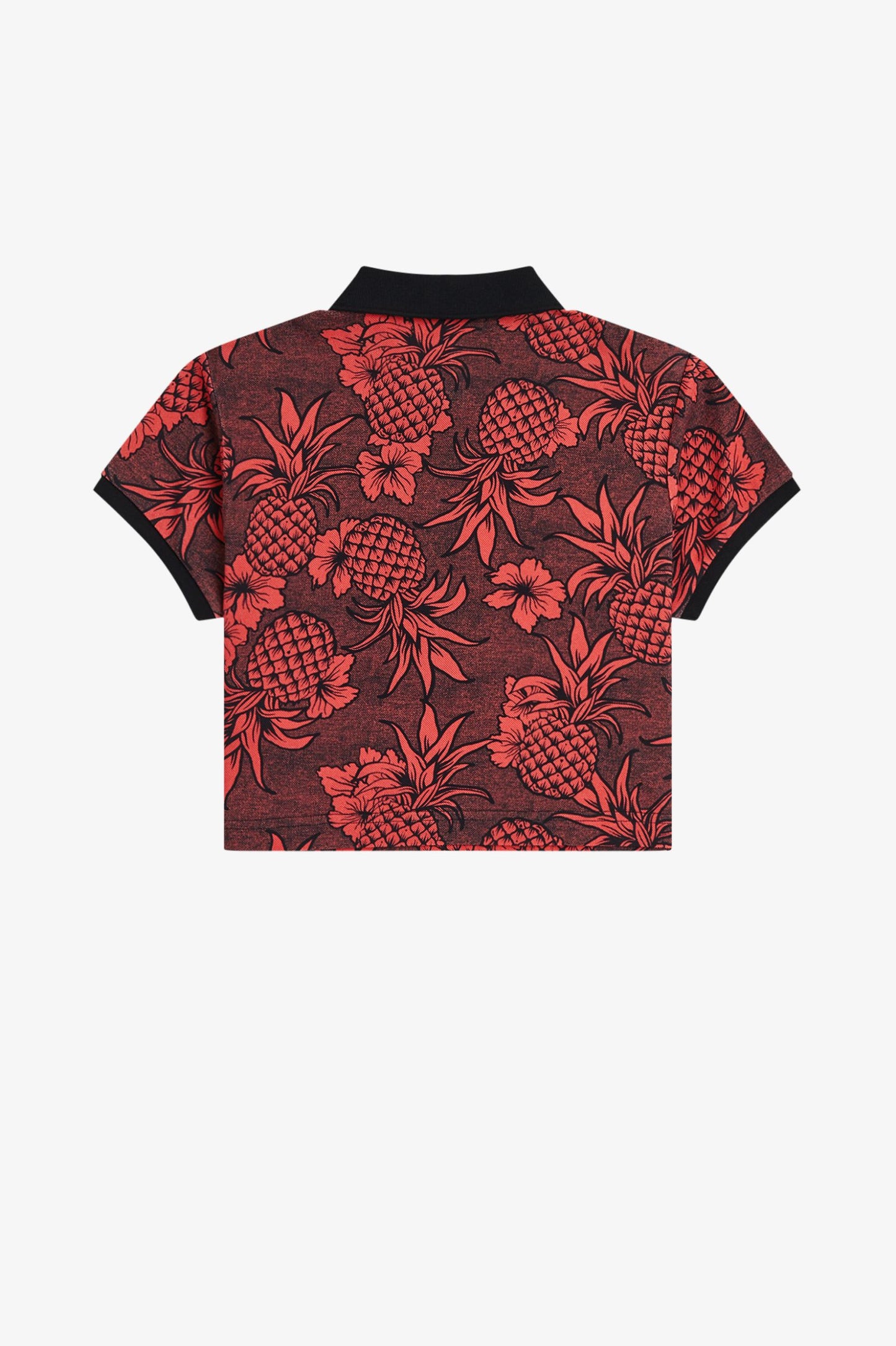 Red floral patterned shirt on a white background