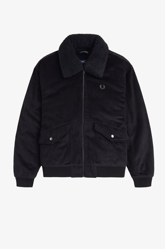 Blouson Fred Perry en velours côtelé à col amovible