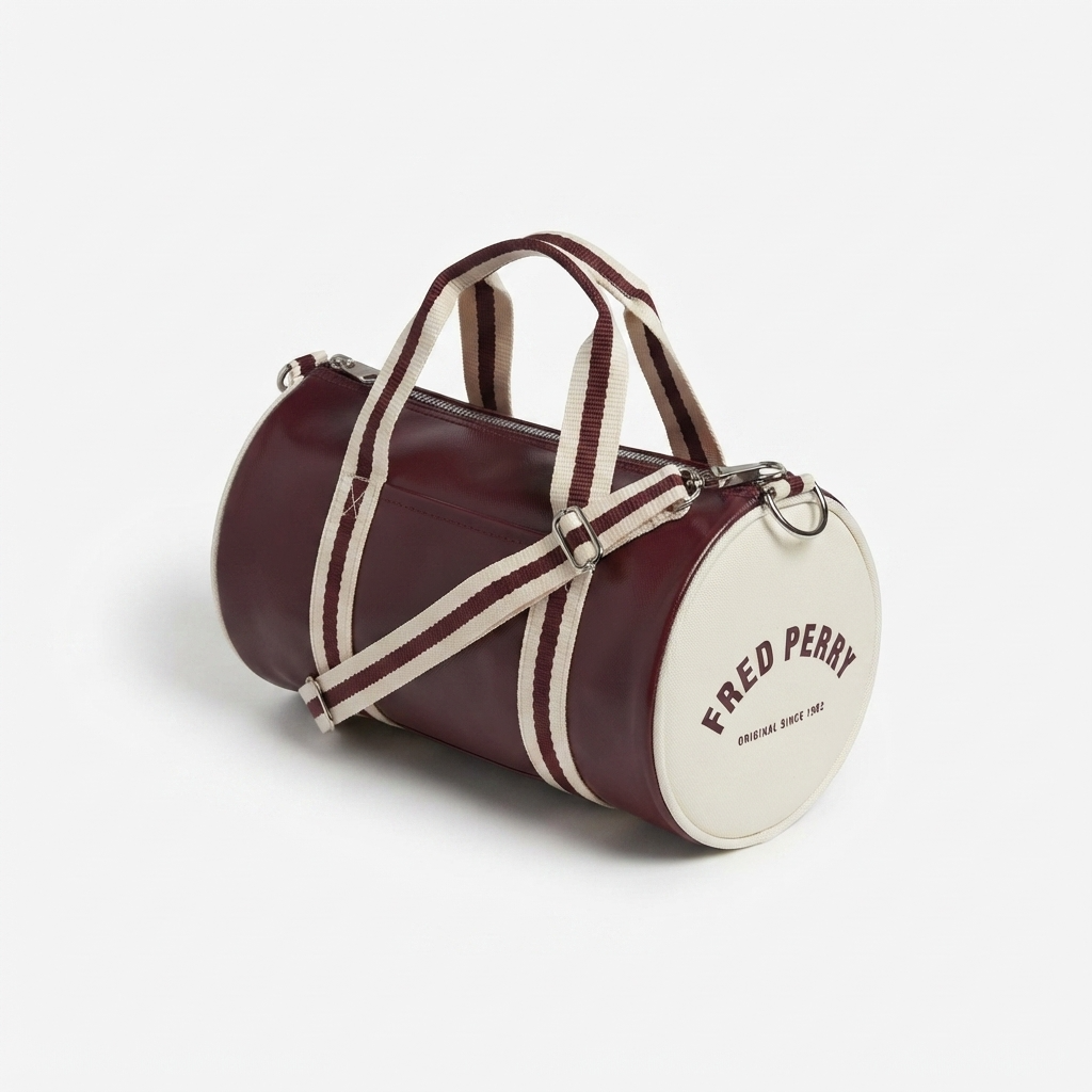 Fred Perry Classic Mini Barrel Bag Oxblood/Ecru
