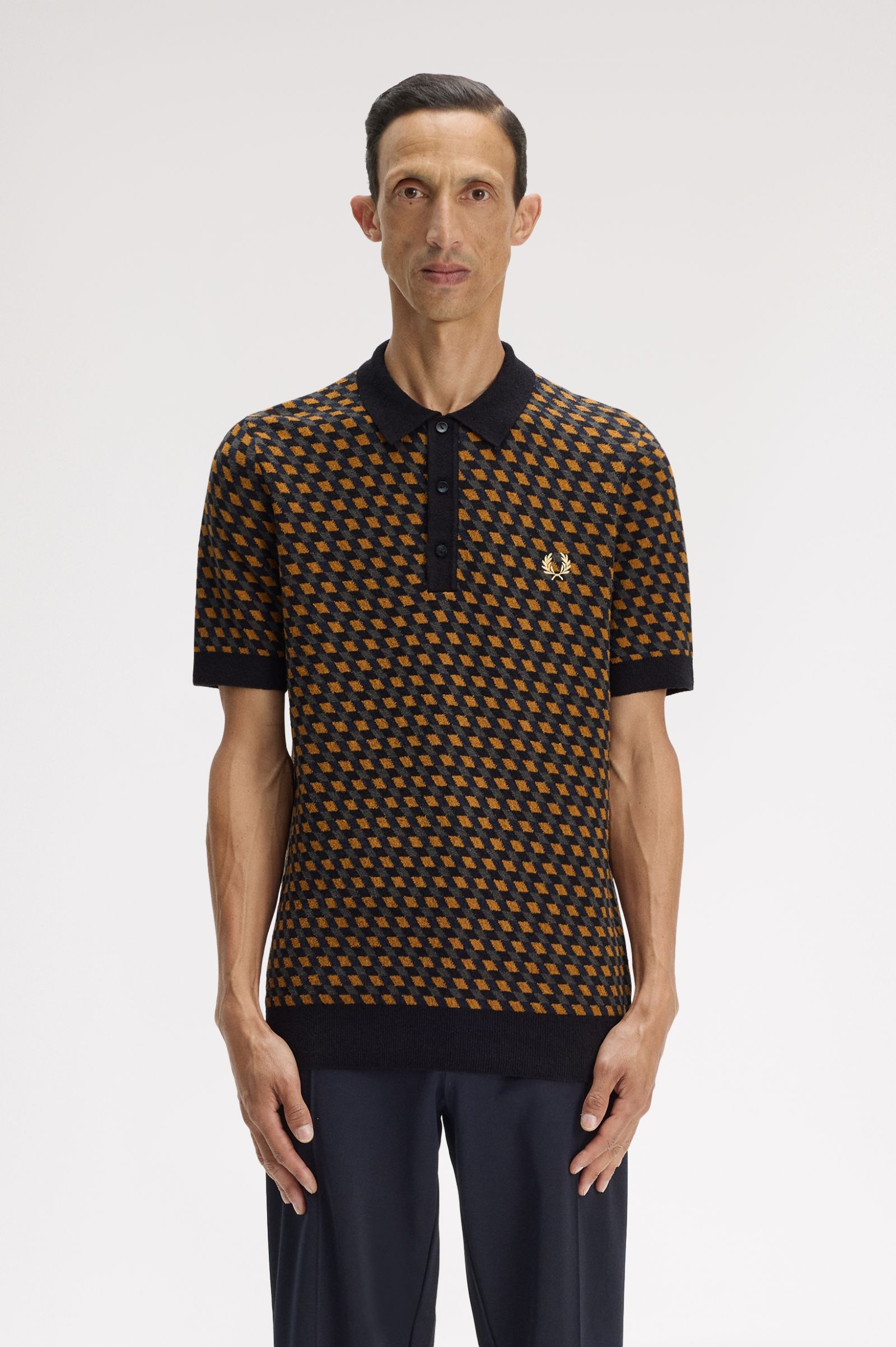 【超希少】Fred Perry M12 B33 Sunset Gold M12 - Navy / Ice / Ice | The Fred Perry Shirt | Men's Short & Long