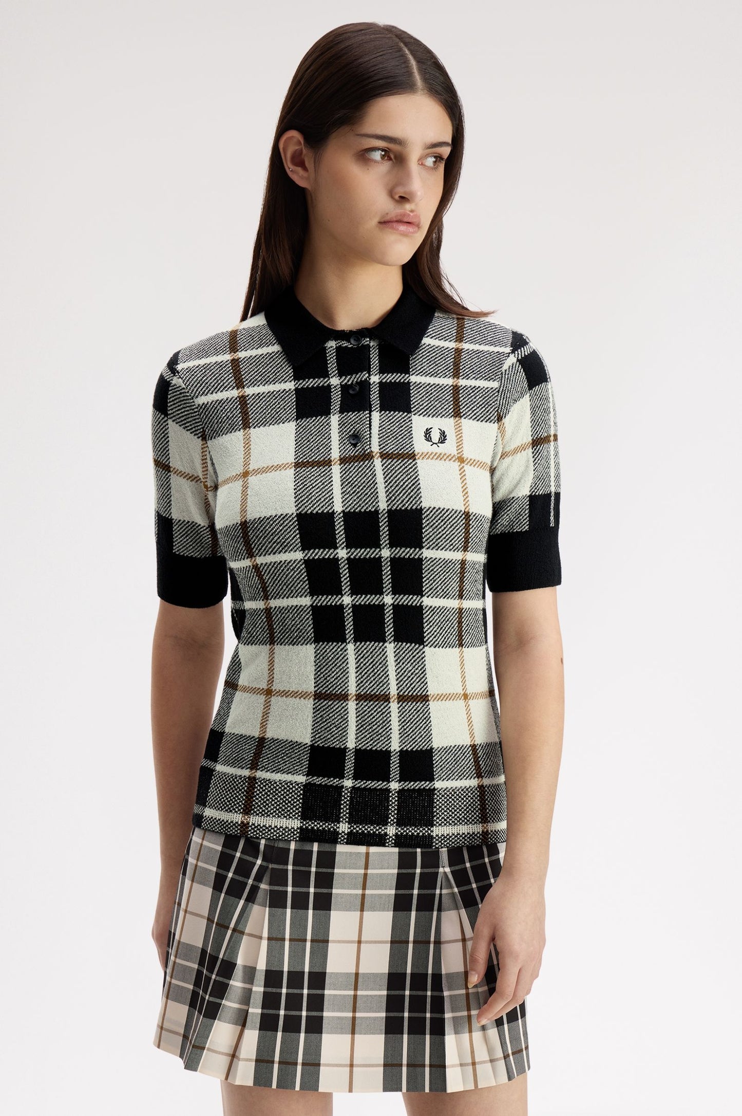 Bouclé Tartan Knitted Shirt