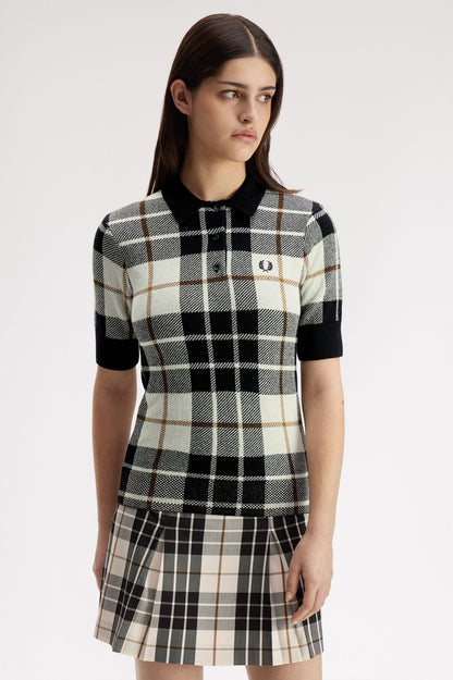 Bouclé Tartan Knitted Shirt