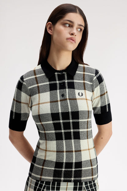 Bouclé Tartan Knitted Shirt